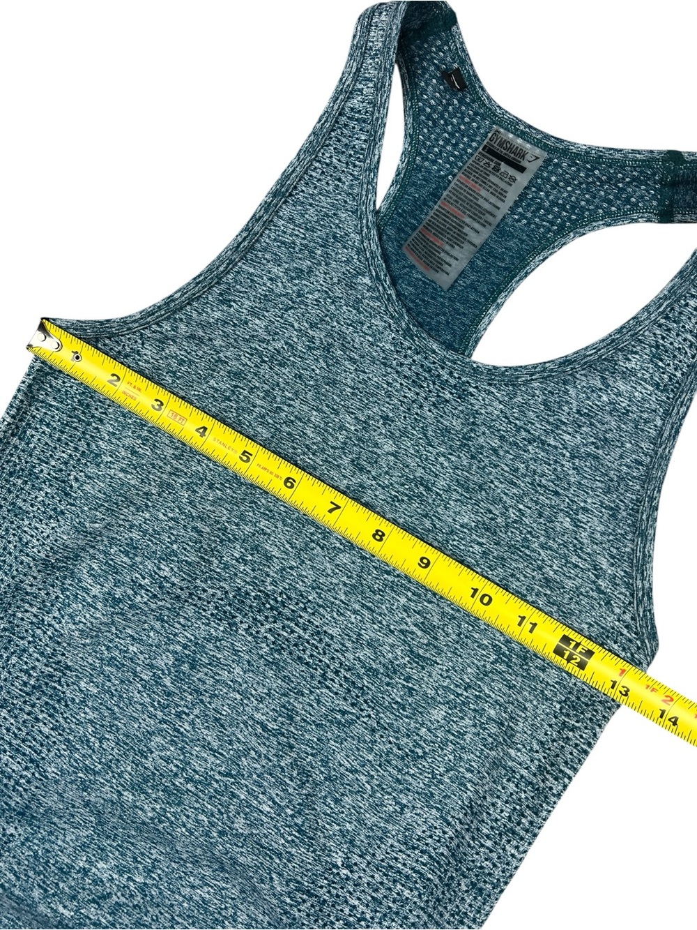 Gymshark Tank Top Womens Small Teal Blue Seamless Racerback Athletic Training - Picture 7 of 8